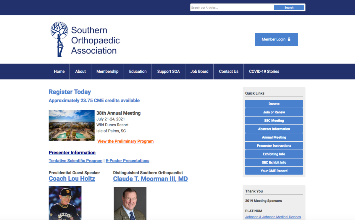 Southern Orthopaedic Association 38th Annual Meeting Osteo Remedies